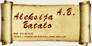 Aleksija Batalo vizit kartica